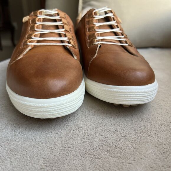 ZeroTie Backswing Blucher FG WR Brown Leather Golf Shoe Men 8.5 Hands Free - Picture 8 of 16